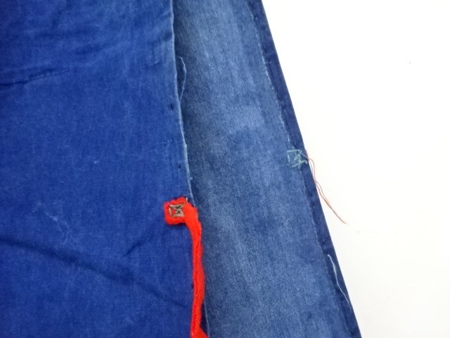  アンティーク　木綿　本藍　紋付油単